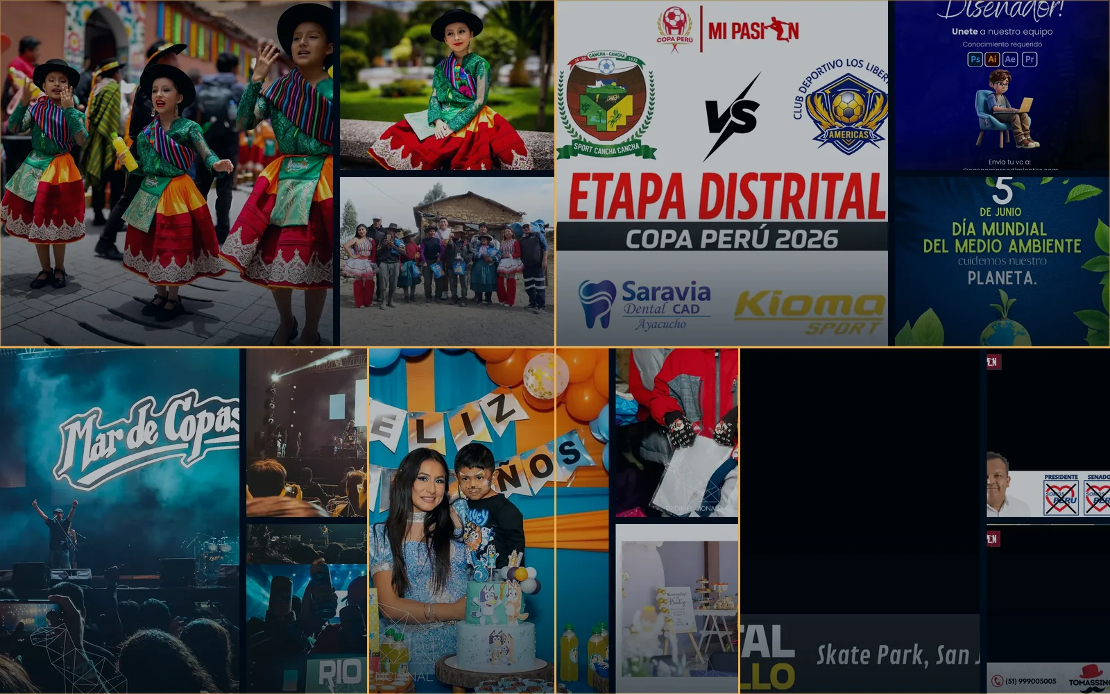 Collage de trabajos de Tridimensional Producciones
